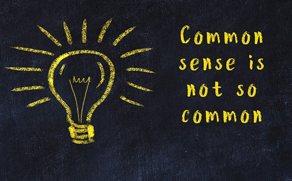 Wise quotation and a chalk drawing of a bulb on black chalkboard - What Happened to Common Sense? - Miller on the Money